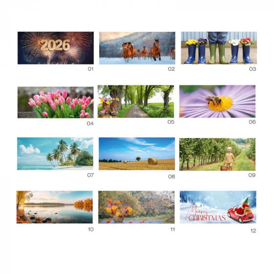 Bureaukalender 2027 met moderne foto's