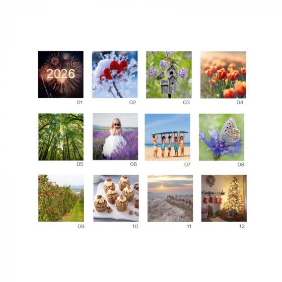 Bureaukalender met foto's in zen-stijl