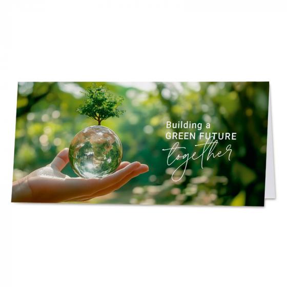 Duurzame nieuwjaarskaart met groene boodschap