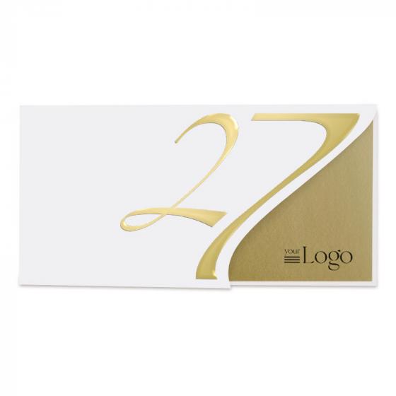 Elegante zakelijke kerstkaart met goudfolie 2027