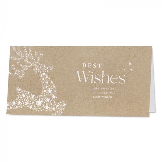 Kerstkaart met sierlijk rendier op ecolook