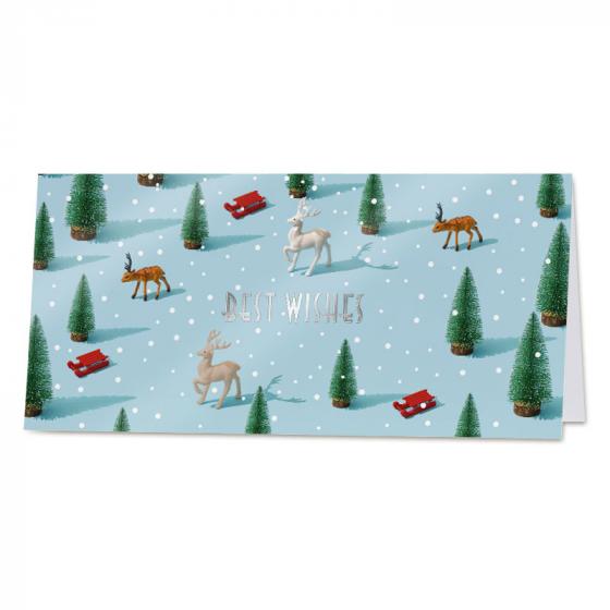 Vrolijke kerstkaart met rendieren