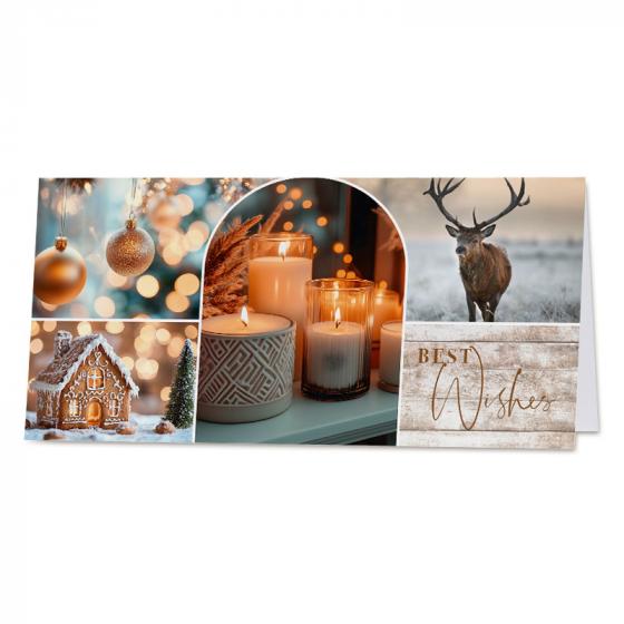 Zakelijke kerstkaart met collage van winterse sfeerbeelden
