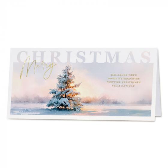 Zakelijke kerstkaart met winterlandschap