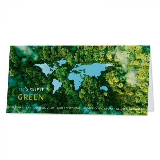 Zakelijke nieuwjaarskaart met groen woud
