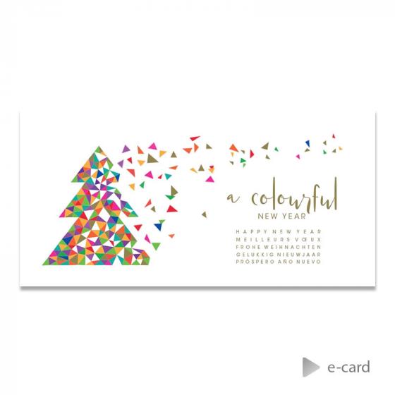 E-card kleurrijke kerstboom