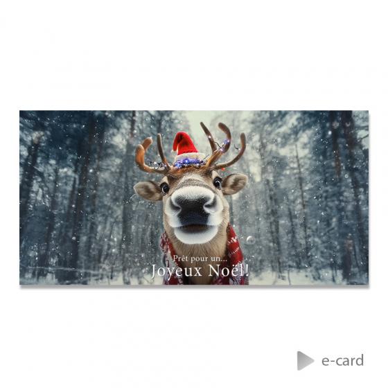 E-card met grappig rendier - Franse wensen