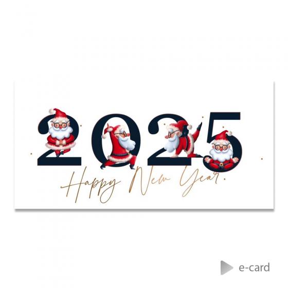 E-card met vrolijke kerstmannen