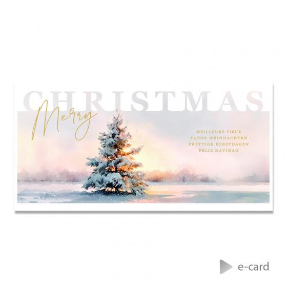 E-card winterlandschap met kerstboom