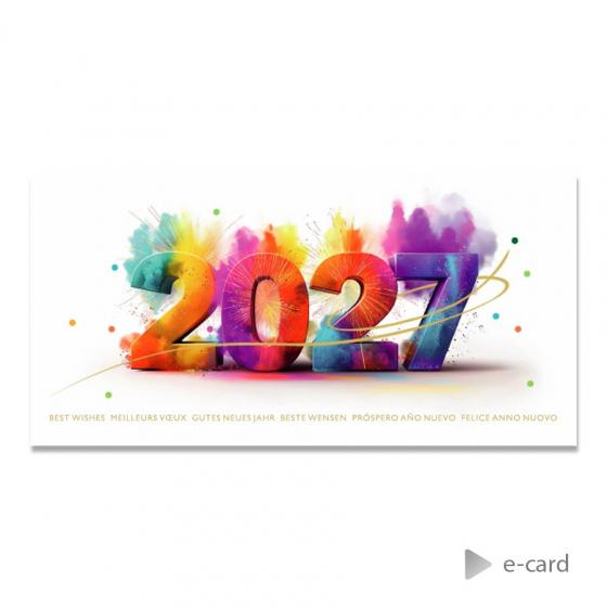 E-card zakelijk met kleurrijk 2027-design