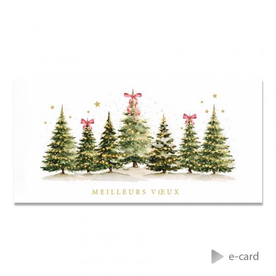 Franstalige e-card voor bedrijven met kerstbomen en versiering