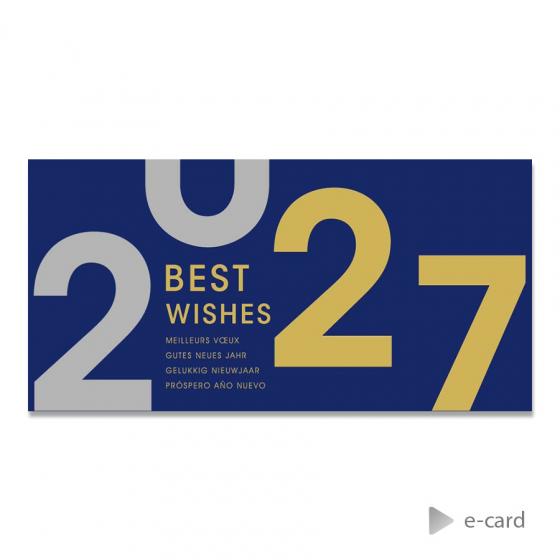 Zakelijke e-card met draaiende cijfers 2027