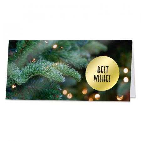"Best wishes" kaart met kerstboom