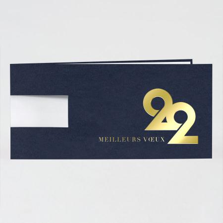 Franstalige nieuwjaarskaart in luxueus blauw papier met uw bedrijfslogo