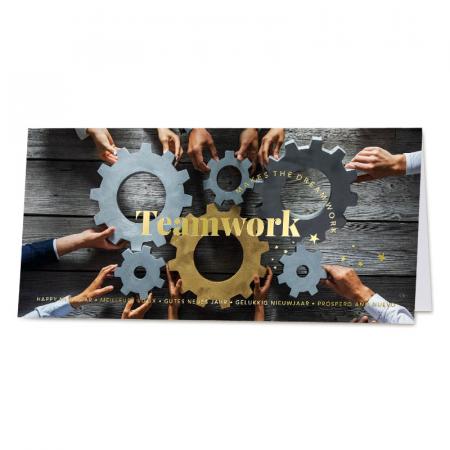 Internationale nieuwjaarskaart 'Teamwork makes the dream work'