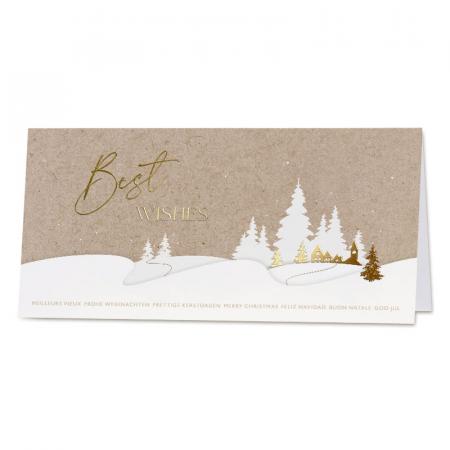 Kerstkaart Golden Winter Wishes