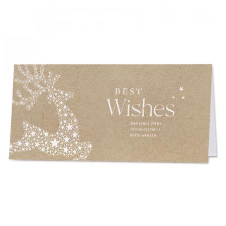 Kerstkaart met sierlijk rendier op ecolook