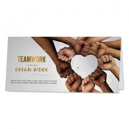 Kerstkaart voor bedrijven 'Teamwork makes the dream work'