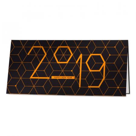 Trendy nieuwjaarskaart met geometrische patronen