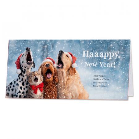 Vrolijke zakelijke kerstkaart Happy New Year Dogs