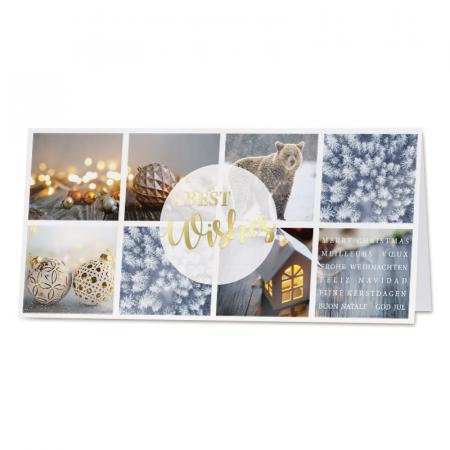 Warme kerstkaart met winterse sfeerbeelden