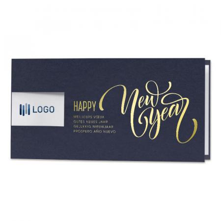Zakelijk kerstkaart met uitkap voor uw logo