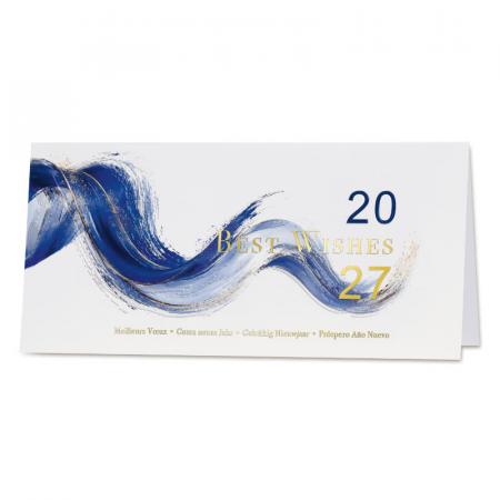 Zakelijke kerstkaart Flowing Wishes met goudfolie 