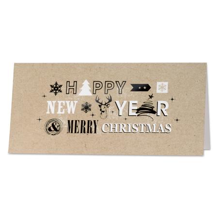 Zakelijke kerstkaart Merry Christmas in eco-look