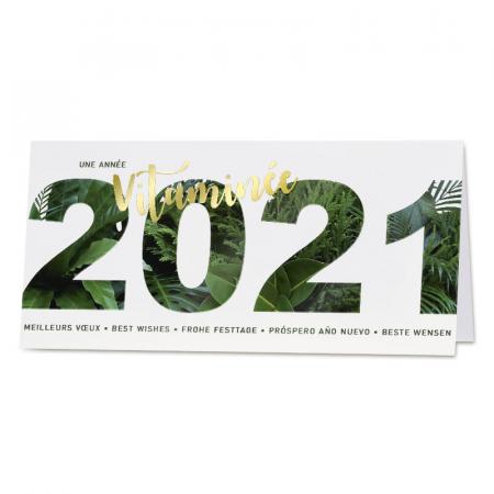 Zakelijke nieuwjaarskaart 2021 in junglethema - Franstalige versie