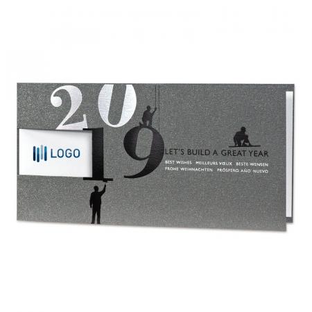 Zakelijke nieuwjaarskaart let's build a great year