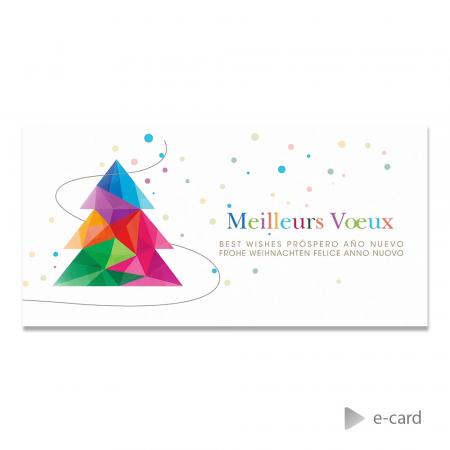 E-card met kleurrijke kerstboom - Franstalige versie