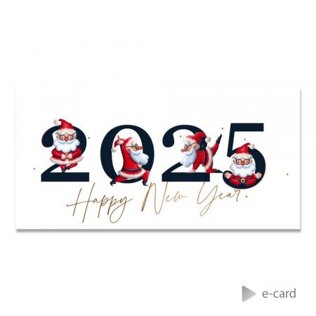 E-card met vrolijke kerstmannen