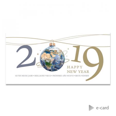 Internationale e-card met wereldbol