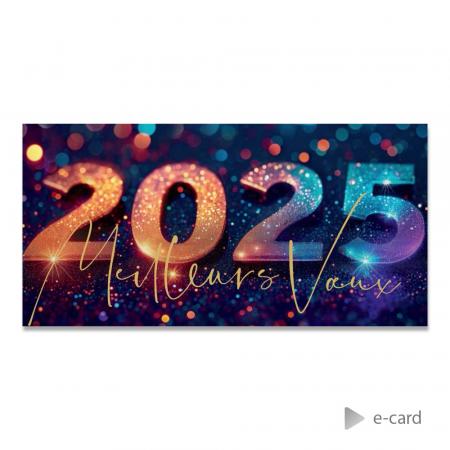 Kleurrijke e-card met 2025 - Meilleurs Vœux